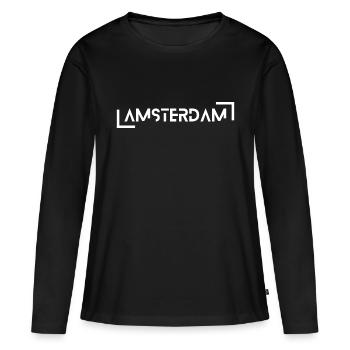 Amsterdam - T-shirt manches longues Premium bio Femme - noir - Devant - Julia (174cm)