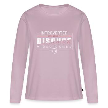 Zocker PC Masterrace Streaming - T-shirt manches longues Premium bio Femme - rose poudré - Devant - Julia (174cm)