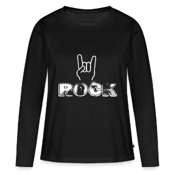 Rock N Roll - T-shirt manches longues Premium bio Femme - noir - Devant - Julia (174cm)
