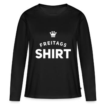 Chemise du vendredi - T-shirt manches longues Premium bio Femme - noir - Devant - Julia (174cm)