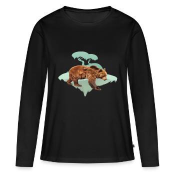 Bear, Brown Bear, Bear - Women's Premium Organic Long Sleeve Shirt - black - Front - Julia (174cm)