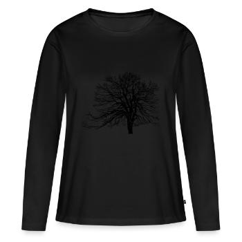Tree - Nature - Women's Premium Organic Long Sleeve Shirt - black - Front - Julia (174cm)