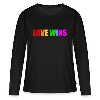 Love wins - Women's Premium Organic Long Sleeve Shirt - black - Front - Julia (174cm)