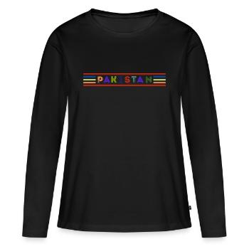 PAKISTAN - T-shirt manches longues Premium bio Femme - noir - Devant - Julia (174cm)
