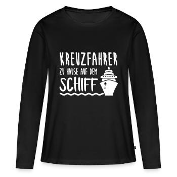 Kreuzfahrer Kreuzfahrt Schiff Urlaub Geschenk - Frauen Premium Bio Langarmshirt - Schwarz - Vorne - Julia (174cm)