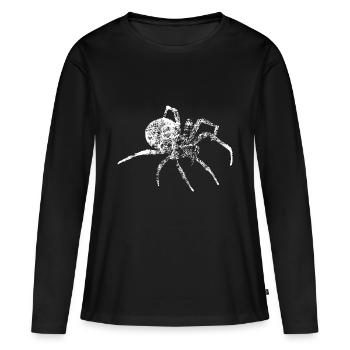 Grunge Spinne - spider distressed - Frauen Premium Bio Langarmshirt - Schwarz - Vorne - Julia (174cm)