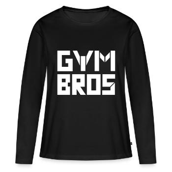 Gym Bros - T-shirt manches longues Premium bio Femme - noir - Devant - Julia (174cm)