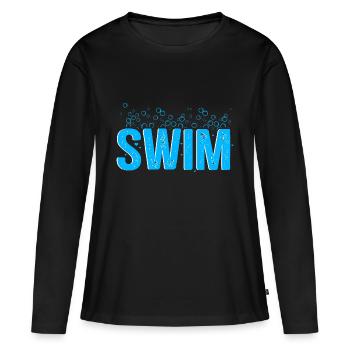 Nager - T-shirt manches longues Premium bio Femme - noir - Devant - Julia (174cm)