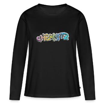 Chemnitz Allemagne Ville Graffiti Spray Sprayer - T-shirt manches longues Premium bio Femme - noir - Devant - Julia (174cm)