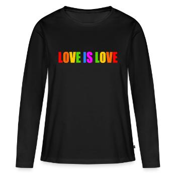 Love is love - T-shirt manches longues Premium bio Femme - noir - Devant - Julia (174cm)