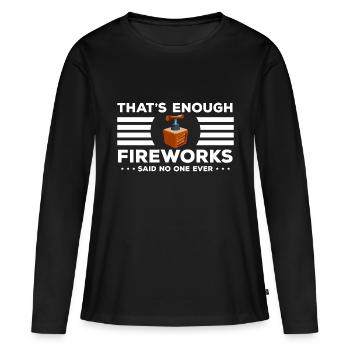 Pyro Football Feu d’artifice - T-shirt manches longues Premium bio Femme - noir - Devant - Julia (174cm)