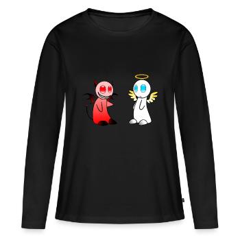 Les anges et les démons - T-shirt manches longues Premium bio Femme - noir - Devant - Julia (174cm)