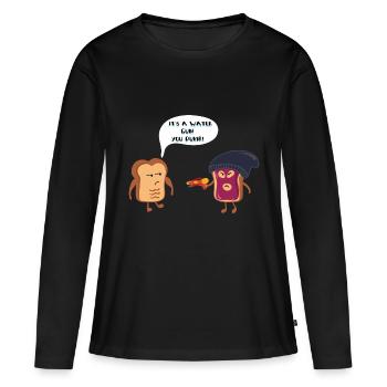 Toastgangster - pistolet à eau - photo drôle - T-shirt manches longues Premium bio Femme - noir - Devant - Julia (174cm)