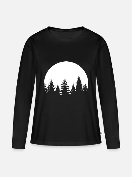 Wald - Frauen Premium Bio Langarmshirt - Schwarz