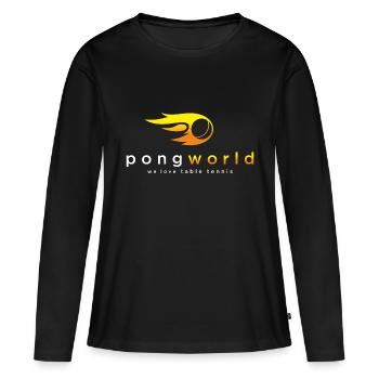 PongWorld nous aimons le tennis tablette - T-shirt manches longues Premium bio Femme - noir - Devant - Julia (174cm)