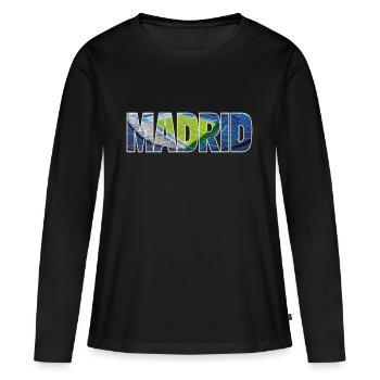 Madrid - T-shirt manches longues Premium bio Femme - noir - Devant - Julia (174cm)