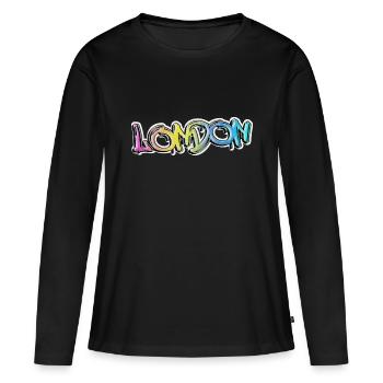 Londres Angleterre UK City Graffiti Spray Sprayer - T-shirt manches longues Premium bio Femme - noir - Devant - Julia (174cm)