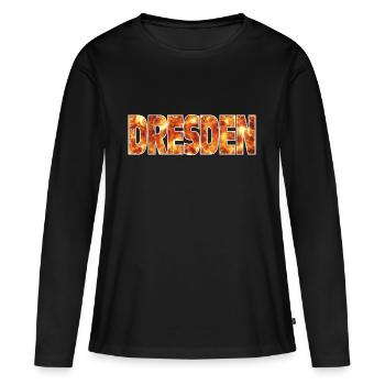 Dresde - T-shirt manches longues Premium bio Femme - noir - Devant - Julia (174cm)