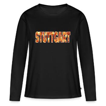 Stuttgart - T-shirt manches longues Premium bio Femme - noir - Devant - Julia (174cm)