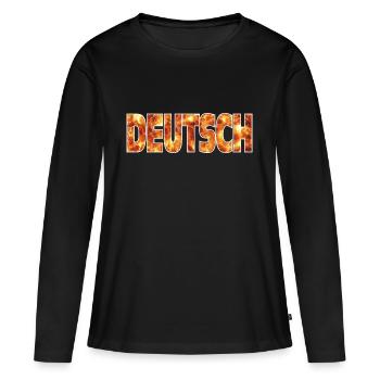 Deutsch - Frauen Premium Bio Langarmshirt - Schwarz - Vorne - Julia (174cm)