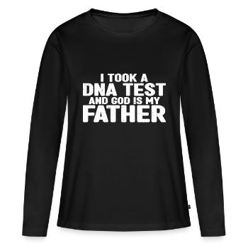 J’ai passé un test ADN et dieu est mon père 29 - T-shirt manches longues Premium bio Femme - noir - Devant - Julia (174cm)