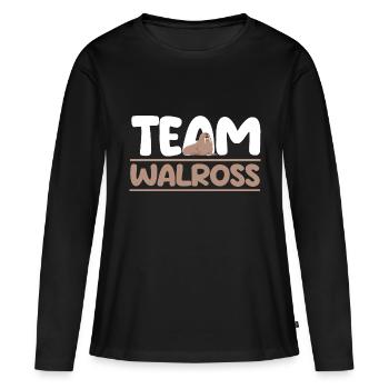 Walross - Frauen Premium Bio Langarmshirt - Schwarz - Vorne - Julia (174cm)
