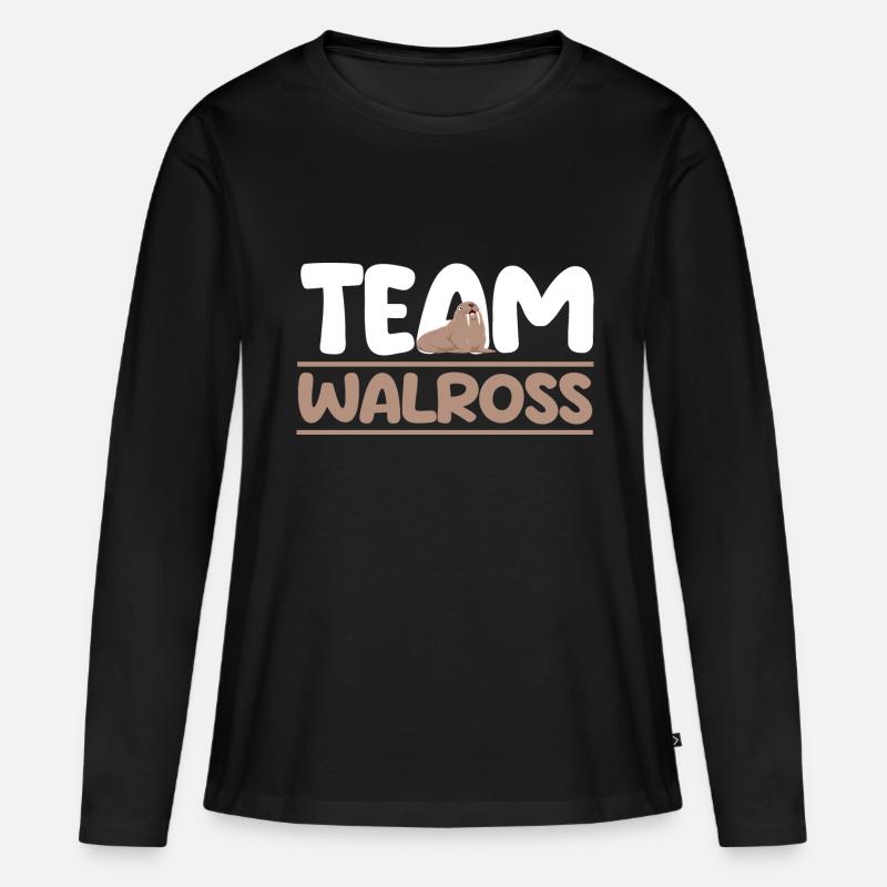 Walross - Frauen Premium Bio Langarmshirt - Schwarz