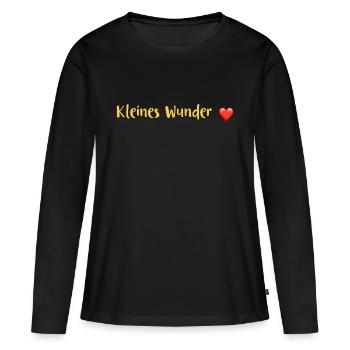 Petit miracle - T-shirt manches longues Premium bio Femme - noir - Devant - Julia (174cm)