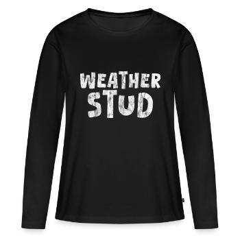 Weather Stud 3 - Frauen Premium Bio Langarmshirt - Schwarz - Vorne - Julia (174cm)