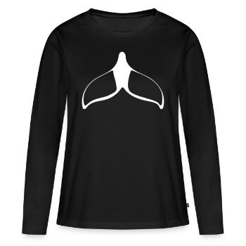 Flosse - Frauen Premium Bio Langarmshirt - Schwarz - Vorne - Julia (174cm)