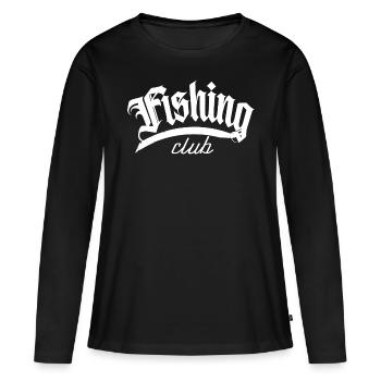 fisch fischer fishing fisher club hecht angeln cap - Frauen Premium Bio Langarmshirt - Schwarz - Vorne - Julia (174cm)