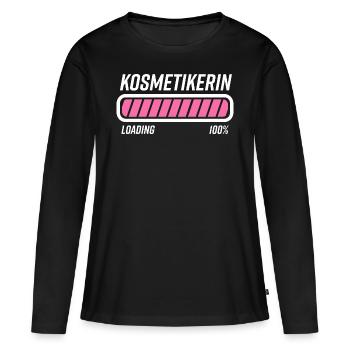 Kosmetikern Kosmetik Geschenk - Frauen Premium Bio Langarmshirt - Schwarz - Vorne - Julia (174cm)