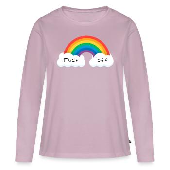 FUCK OFF - Frauen Premium Bio Langarmshirt - Altrosa - Vorne - Julia (174cm)