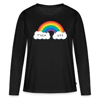 FUCK OFF - Frauen Premium Bio Langarmshirt - Schwarz - Vorne - Julia (174cm)