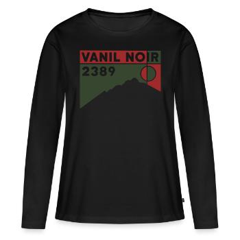 Mont Vanil Noir - T-shirt manches longues Premium bio Femme - noir - Devant - Julia (174cm)