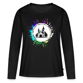 Kirche Symbol - Frauen Premium Bio Langarmshirt - Schwarz - Vorne - Julia (174cm)