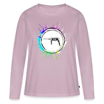 Drill Icon Tool - Women's Premium Organic Long Sleeve Shirt - dusky pink - Front - Julia (174cm)