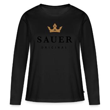 Sauer - Frauen Premium Bio Langarmshirt - Schwarz - Vorne - Julia (174cm)
