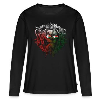 Macédoine - T-shirt manches longues Premium bio Femme - noir - Devant - Julia (174cm)