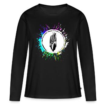 Symbole du maïs - T-shirt manches longues Premium bio Femme - noir - Devant - Julia (174cm)