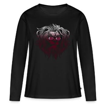 Qatar - T-shirt manches longues Premium bio Femme - noir - Devant - Julia (174cm)