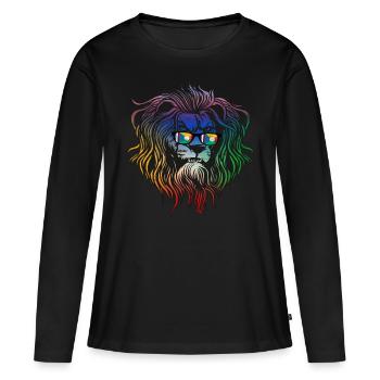 Réunion - T-shirt manches longues Premium bio Femme - noir - Devant - Julia (174cm)