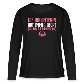 Hausbau Bauleiterin Bauherrin - Frauen Premium Bio Langarmshirt - Schwarz - Vorne - Julia (174cm)
