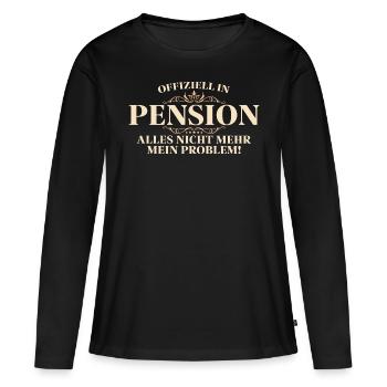 Pension Nicht mehr mein Problem - Frauen Premium Bio Langarmshirt - Schwarz - Vorne - Julia (174cm)