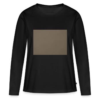 Mur marron - T-shirt manches longues Premium bio Femme - noir - Devant - Julia (174cm)