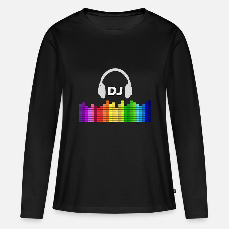 DJ - Frauen Premium Bio Langarmshirt - Schwarz