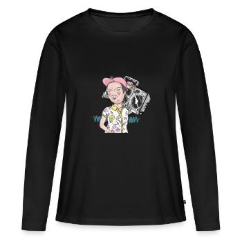 Summer time - Women's Premium Organic Long Sleeve Shirt - black - Front - Julia (174cm)