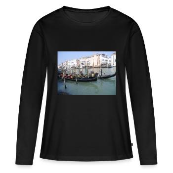 Venise - T-shirt manches longues Premium bio Femme - noir - Devant - Julia (174cm)