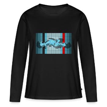 graffiti - T-shirt manches longues Premium bio Femme - noir - Devant - Julia (174cm)
