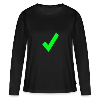 crochet - T-shirt manches longues Premium bio Femme - noir - Devant - Julia (174cm)